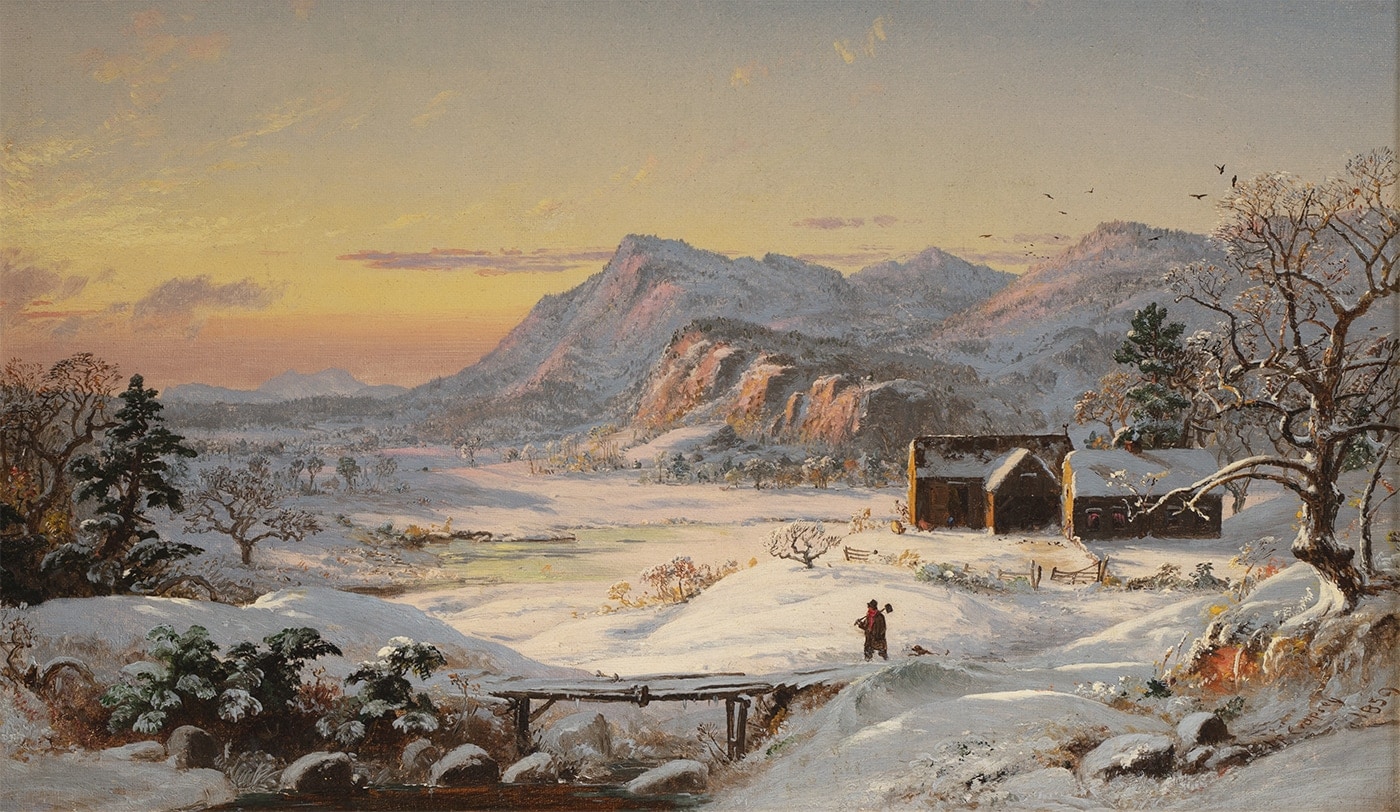 Jasper Francis Cropsey, Winter Scene, North Conway, New Hampshire, 1859, oil on canvas, landscape painting